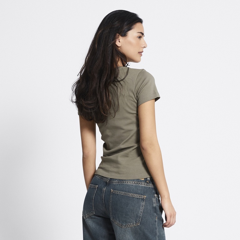 V-neck baby tee "Engla" Forest Green
